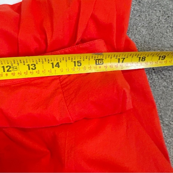 Alex Mill Side Button Cotton Poplin Midi Full Skirt Red Orange Size XL Pockets - Picture 13 of 13